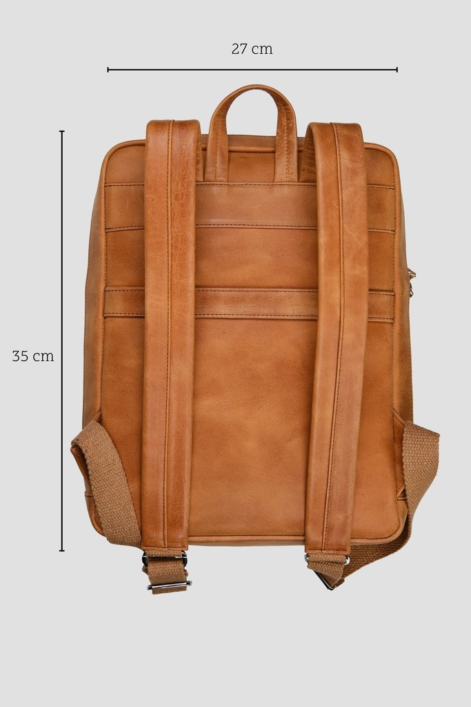 1251-Hakiki Deri Unisex Sırt Çantası – Laptop Bölmeli, Suya Dayanıklı, Çok Gözlü