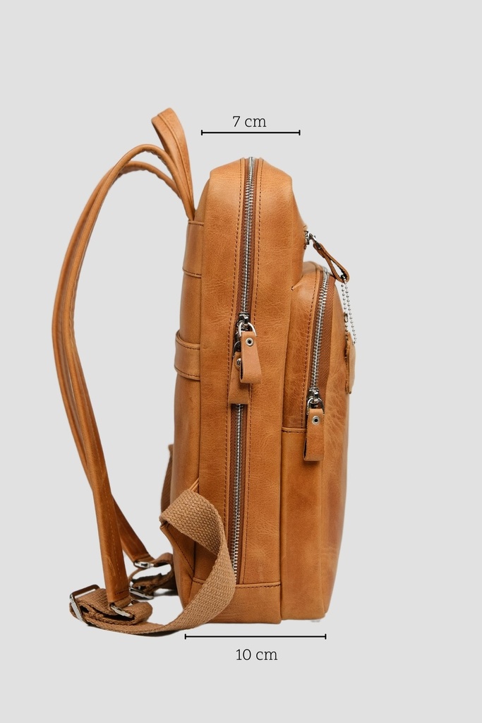 1251-Hakiki Deri Unisex Sırt Çantası – Laptop Bölmeli, Suya Dayanıklı, Çok Gözlü