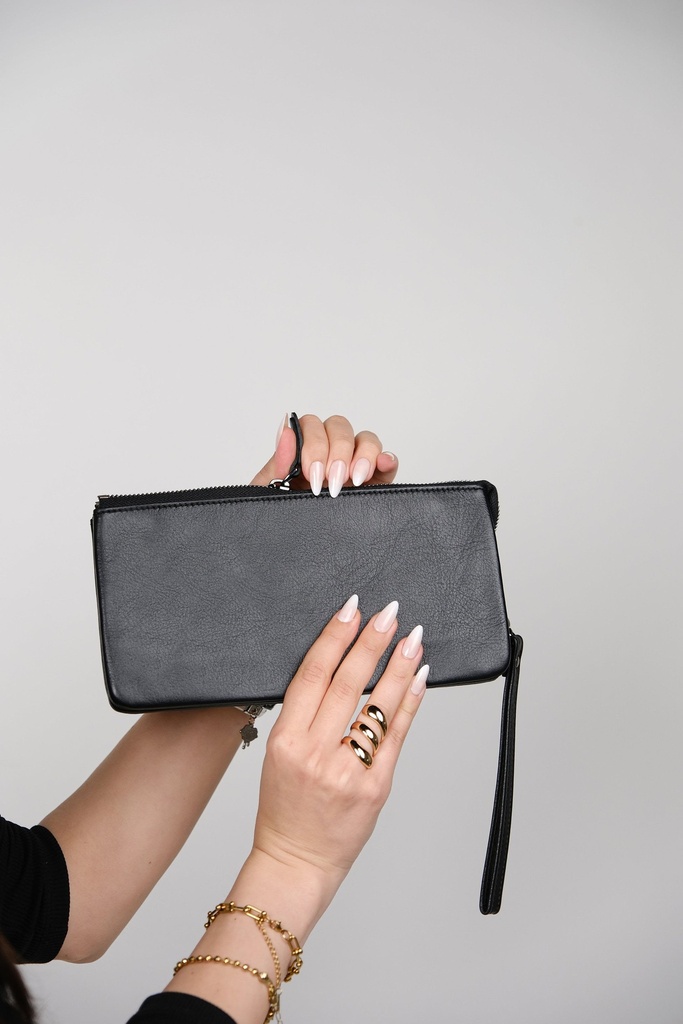 2225-Hakiki Deri Unisex El Çantası – Fermuarlı, El Tutmalı