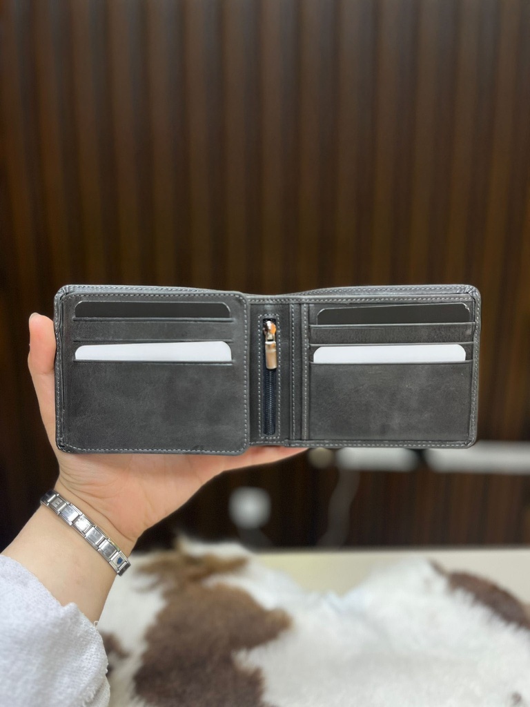 Erkek Cüzdan – Fermuarlı, Hakiki Deri, İsim Yazılı, Kişiye Özel